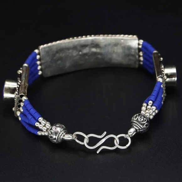 Tibetan silver gemstone ethnic bracelets - Picture 8 of 15